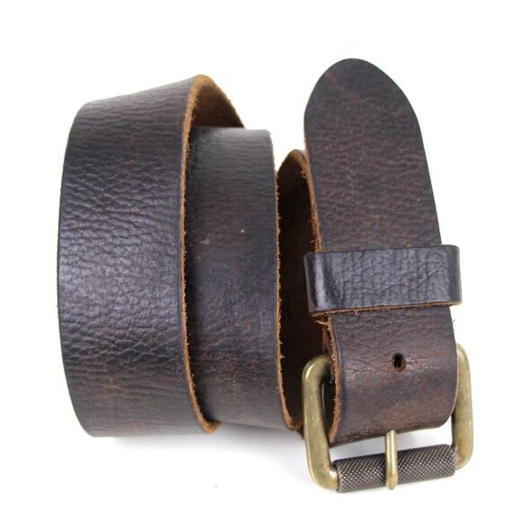 PEBBLED BROWN GENUINE LEATHER 1 3/8"Wd CASUAL DRESS MEN'S BELT Sz 32 (B71 - Picture 1 of 11